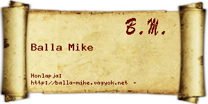 Balla Mike névjegykártya